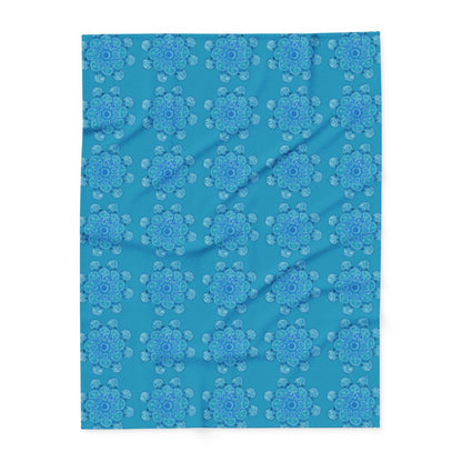 Flowers for Me Cozy Arctic Fleece Blanket | Live to Snuggle in Turquoise - breathemovedivine
