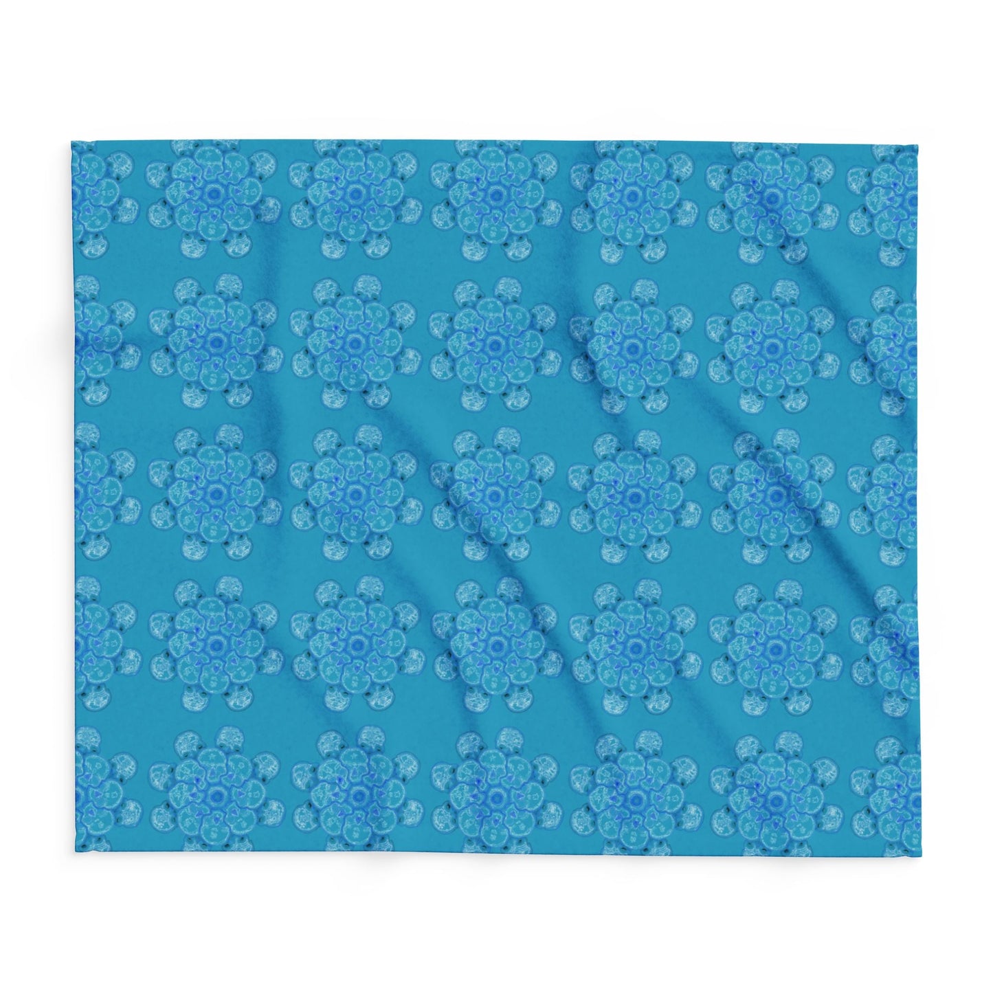 Flowers for Me Cozy Arctic Fleece Blanket | Live to Snuggle in Turquoise - breathemovedivine