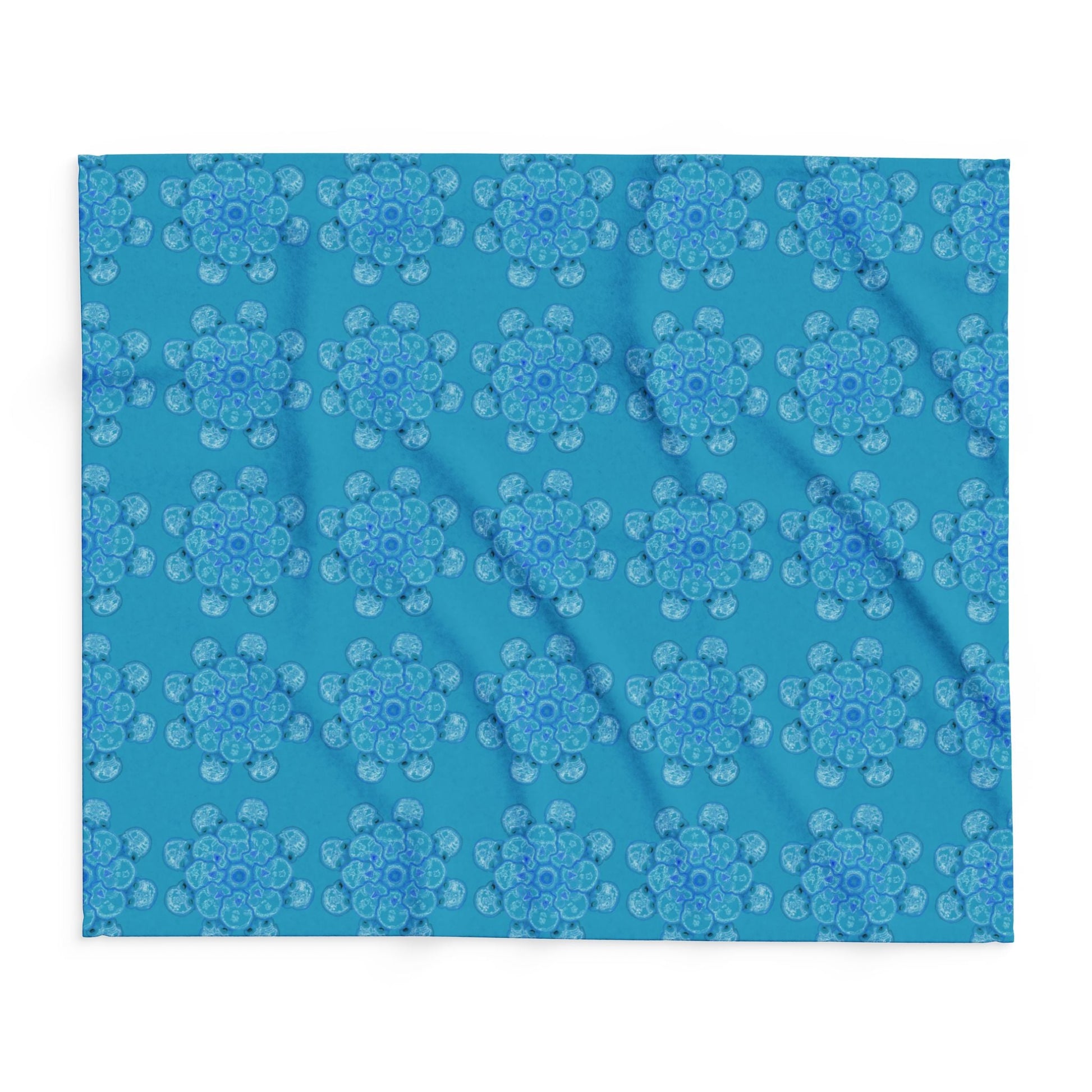 Flowers for Me Cozy Arctic Fleece Blanket | Live to Snuggle in Turquoise - breathemovedivine