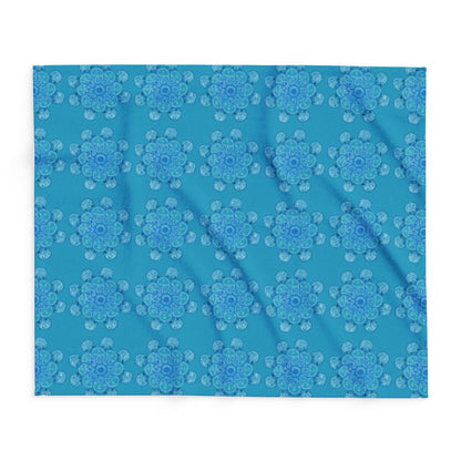 Flowers for Me Cozy Arctic Fleece Blanket | Live to Snuggle in Turquoise - breathemovedivine
