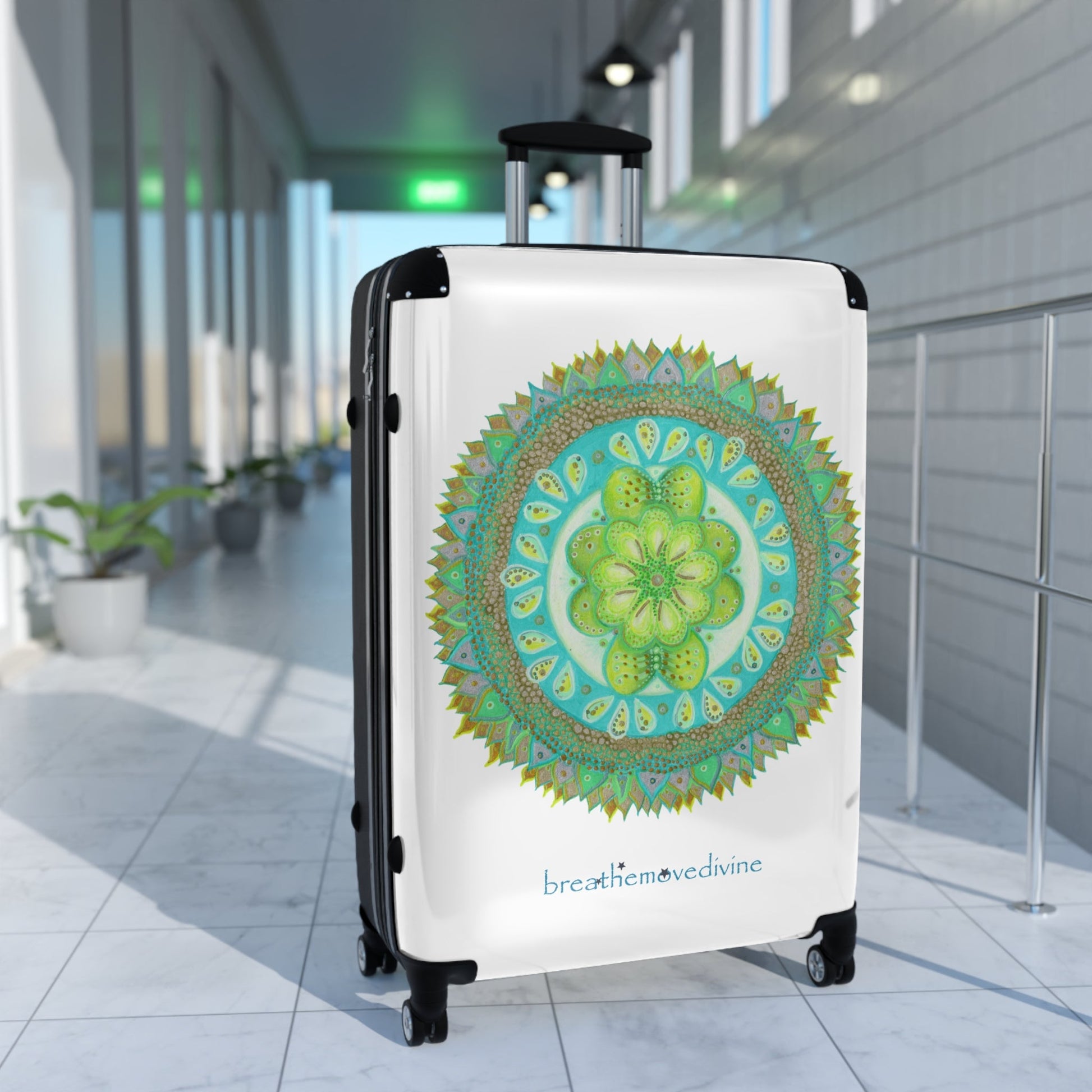 Heart Flame by breathemovedivine Colorful Mandala Suitcase - Travel with Style and Inspiration - breathemovedivine