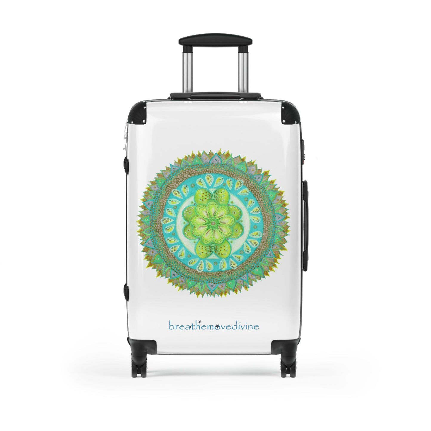 Heart Flame by breathemovedivine Colorful Mandala Suitcase - Travel with Style and Inspiration - breathemovedivine