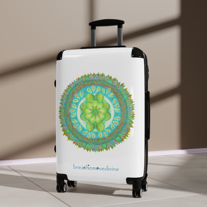 Heart Flame by breathemovedivine Colorful Mandala Suitcase - Travel with Style and Inspiration - breathemovedivine