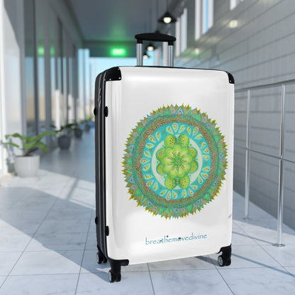 Heart Flame by breathemovedivine Colorful Mandala Suitcase - Travel with Style and Inspiration - breathemovedivine
