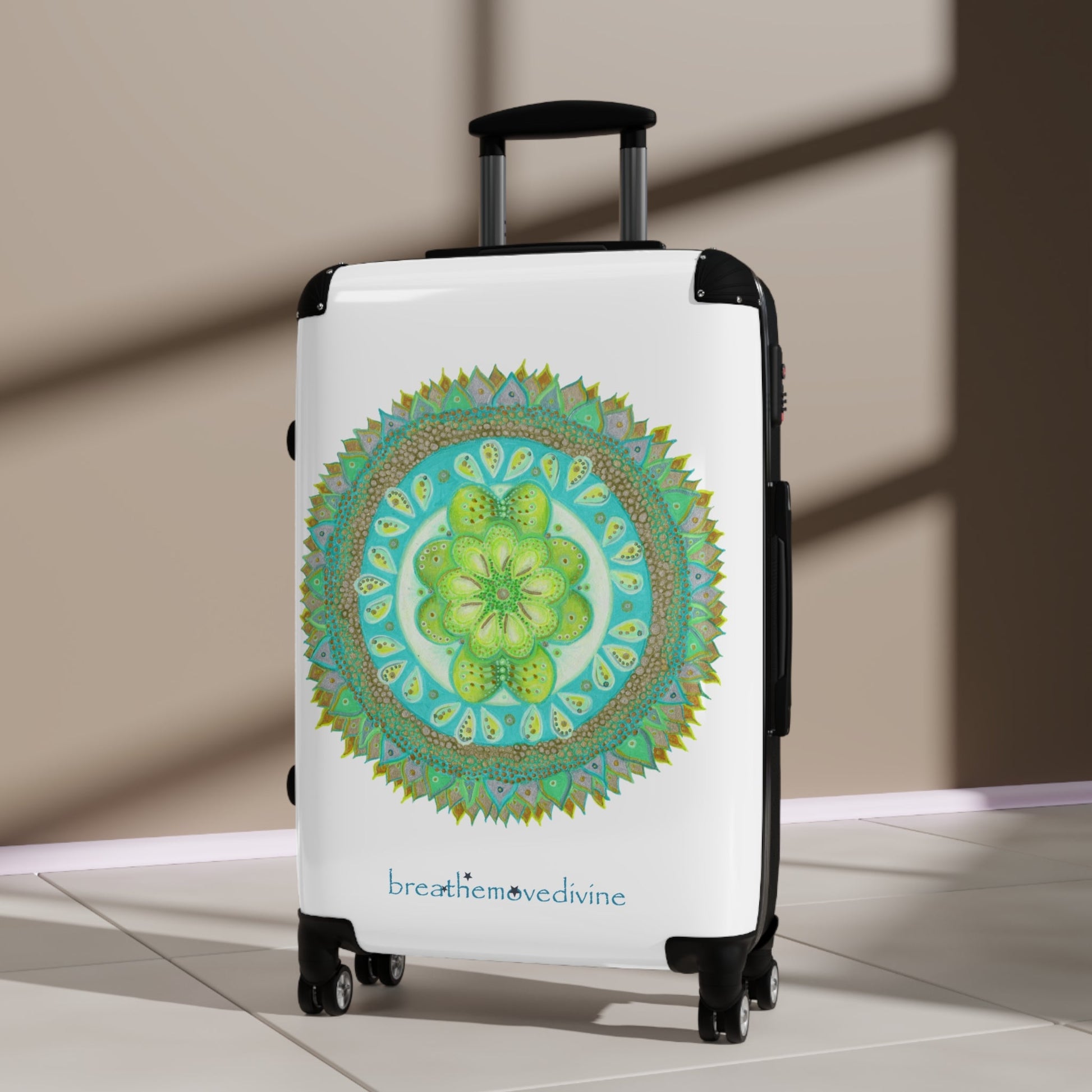 Heart Flame by breathemovedivine Colorful Mandala Suitcase - Travel with Style and Inspiration - breathemovedivine