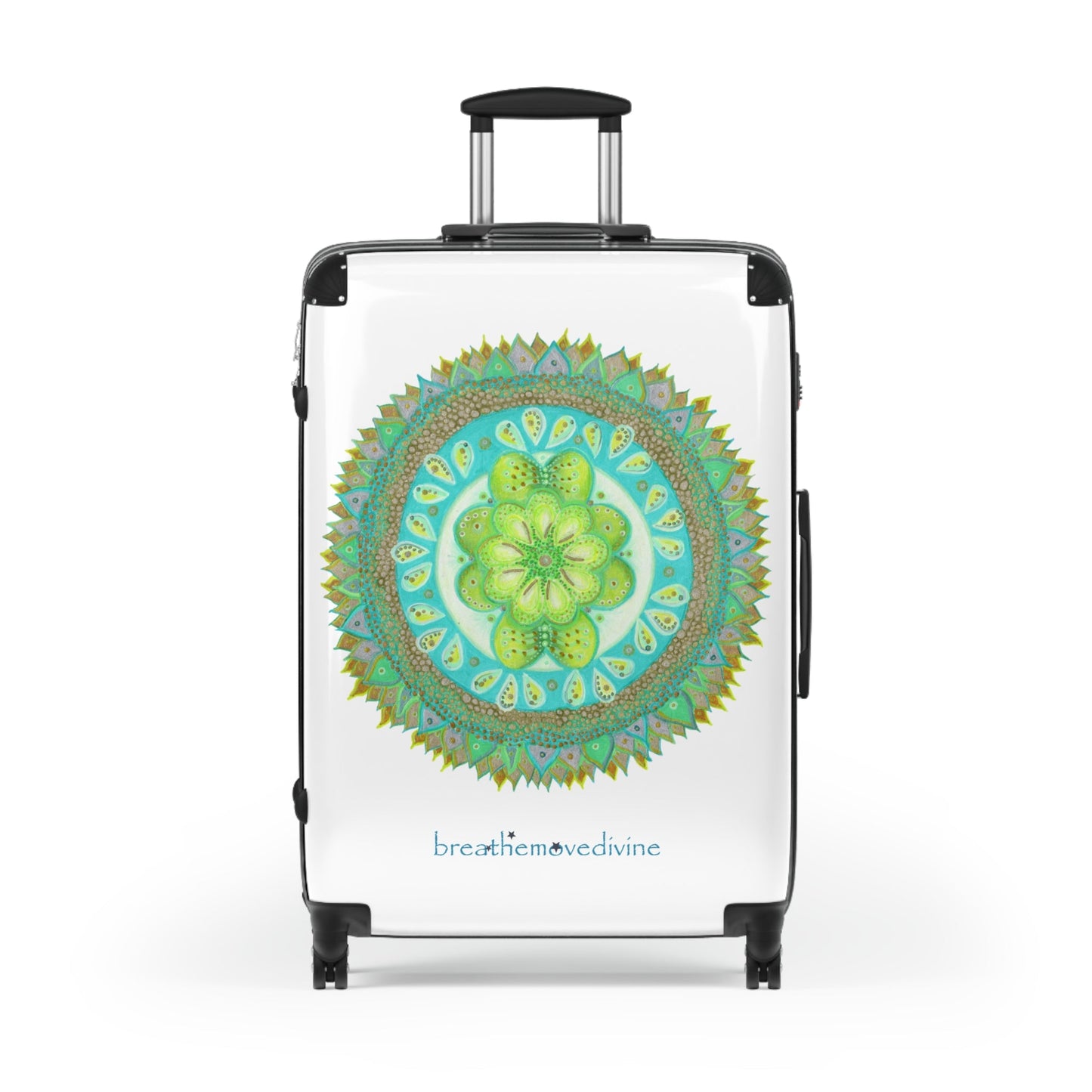 Heart Flame by breathemovedivine Colorful Mandala Suitcase - Travel with Style and Inspiration - breathemovedivine