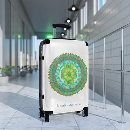 Heart Flame by breathemovedivine Colorful Mandala Suitcase - Travel with Style and Inspiration - breathemovedivine