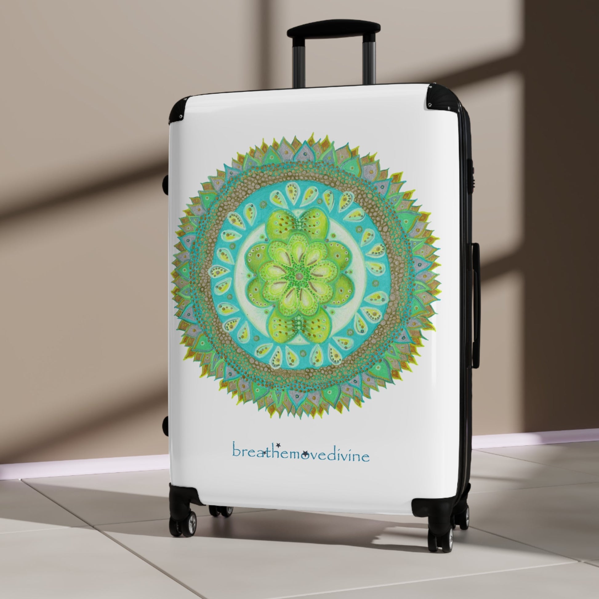 Heart Flame by breathemovedivine Colorful Mandala Suitcase - Travel with Style and Inspiration - breathemovedivine