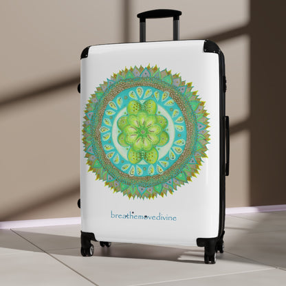 Heart Flame by breathemovedivine Colorful Mandala Suitcase - Travel with Style and Inspiration - breathemovedivine