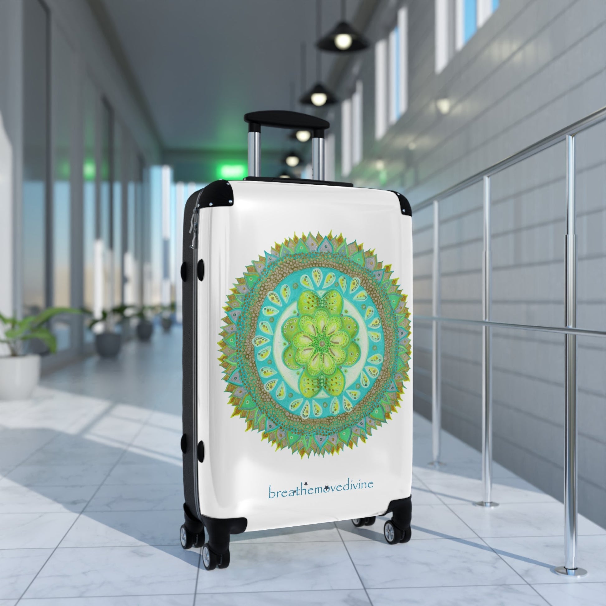 Heart Flame by breathemovedivine Colorful Mandala Suitcase - Travel with Style and Inspiration - breathemovedivine