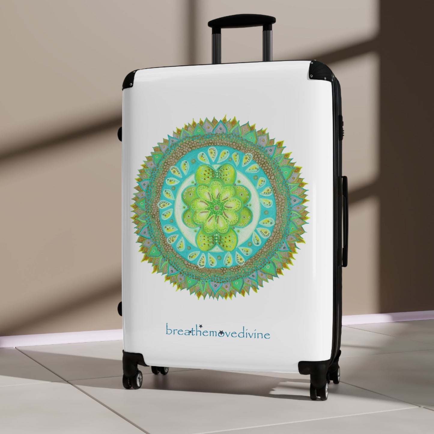 Heart Flame by breathemovedivine Colorful Mandala Suitcase - Travel with Style and Inspiration - breathemovedivine