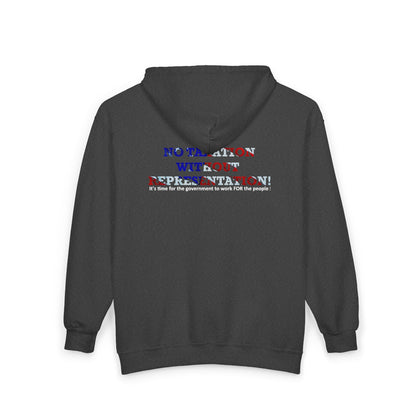 No Taxation Without Representation Zip Up Hoodie - breathemovedivine RESIST - breathemovedivine