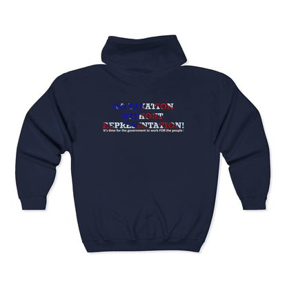 No Taxation Without Representation Zip Up Hoodie - breathemovedivine RESIST - breathemovedivine