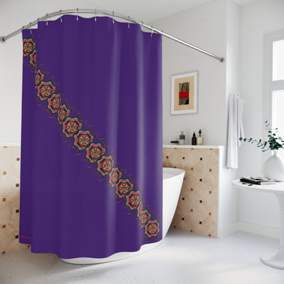 Scry by breathemovedivine Shower Curtain - Bats Mandala in Purple - breathemovedivine