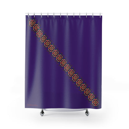 Scry by breathemovedivine Shower Curtain - Bats Mandala in Purple - breathemovedivine