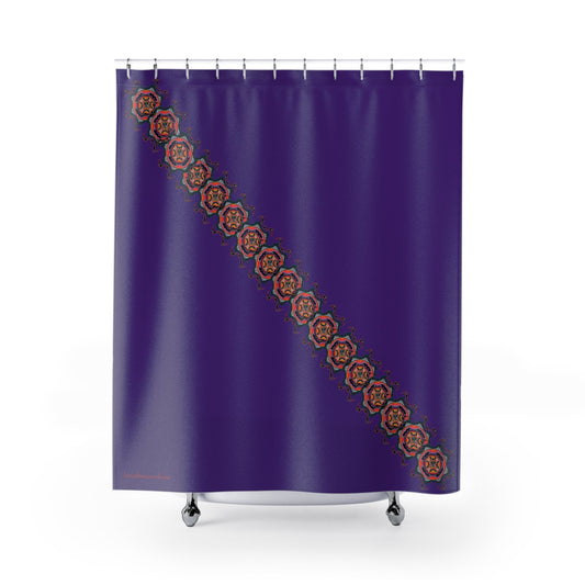 Scry by breathemovedivine Shower Curtain - Bats Mandala in Purple - breathemovedivine