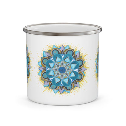Speak Beauty into Truth by breathemovedivine Enamel Camping Mug, Boho, Cottagecore, Witchcore Outdoor Drinkware - breathemovedivine