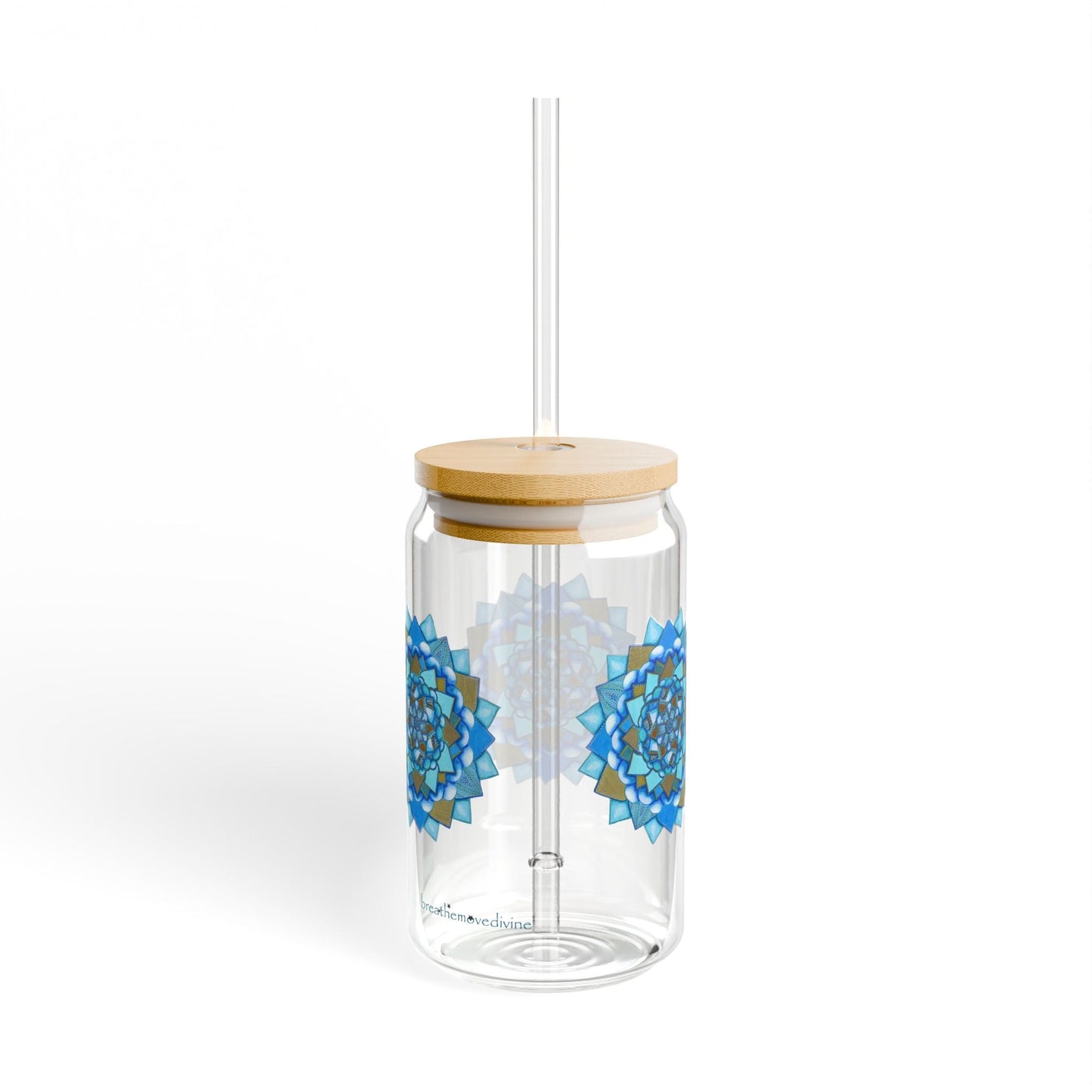 Voice by breathemovedivine Colorful Mandala Sipper Glass - 16oz Eco - Friendly Drinkware - breathemovedivine