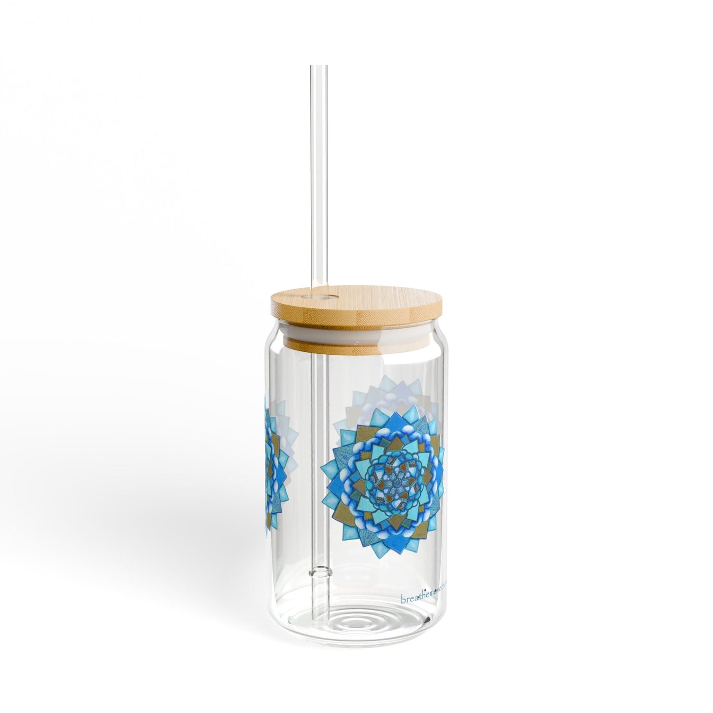 Voice by breathemovedivine Colorful Mandala Sipper Glass - 16oz Eco - Friendly Drinkware - breathemovedivine