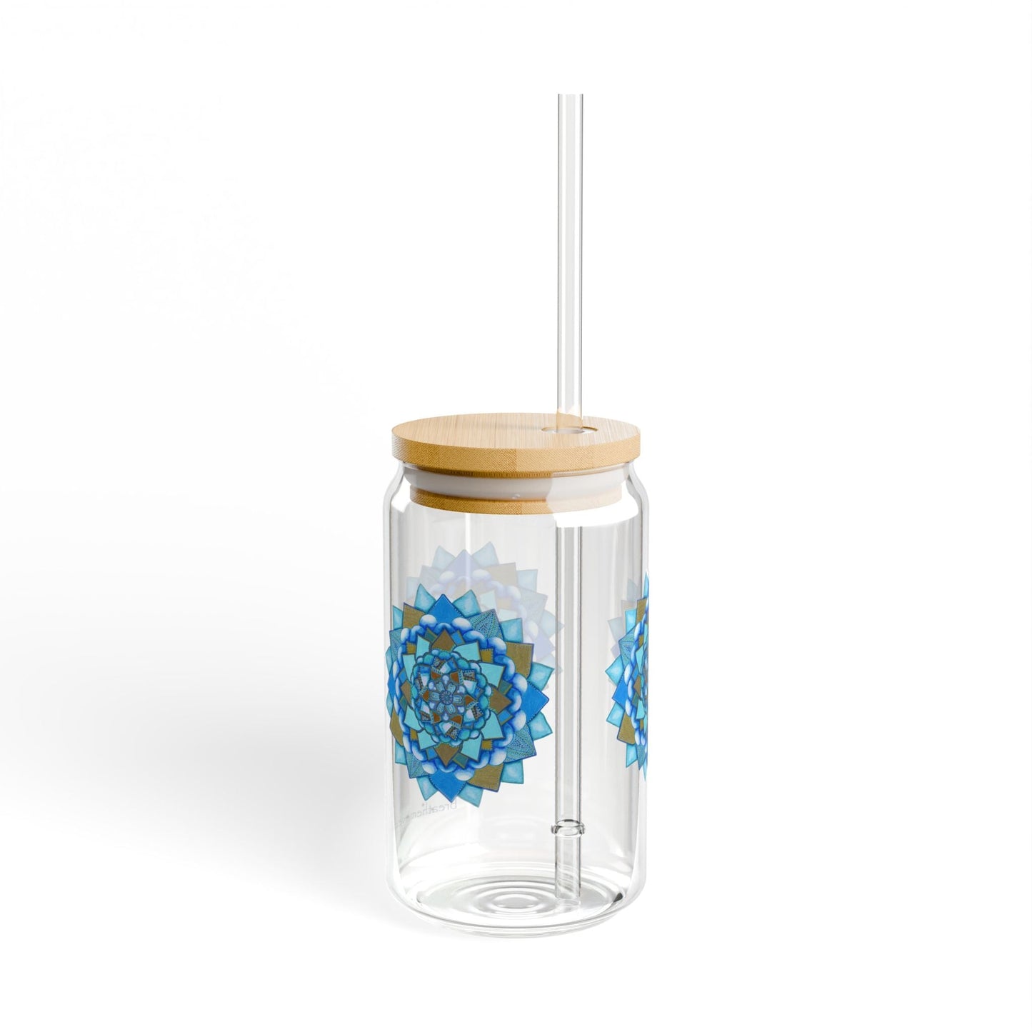 Voice by breathemovedivine Colorful Mandala Sipper Glass - 16oz Eco - Friendly Drinkware - breathemovedivine